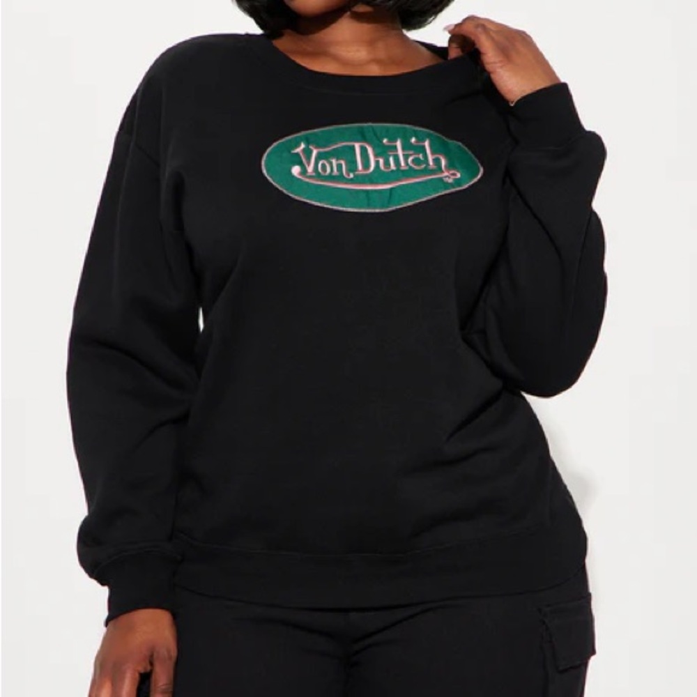 •Check My Patchwork• Von Dutch Black Crewneck Sweatshirt